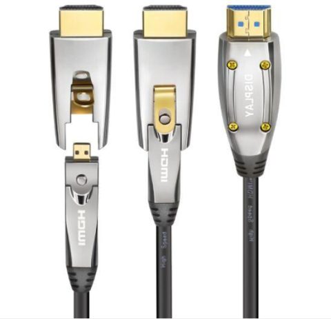 Black HDMI AOC Cable Active Optical Fiber HDMI Cable 2.1 8K easy to go through piples