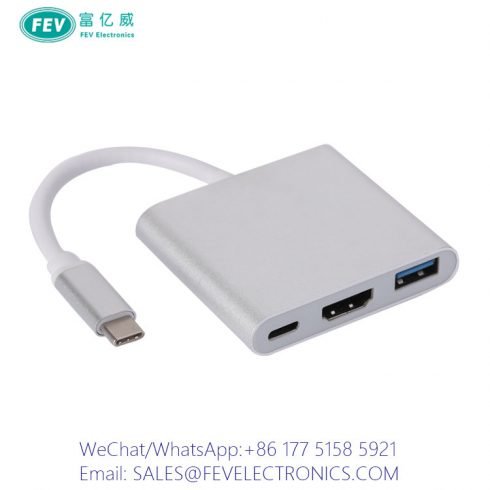 USB C Male to C Female+HDMI+USB 3.0
