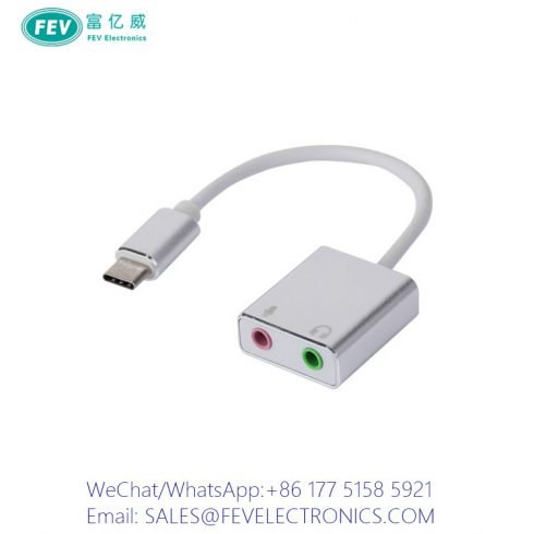 USB C Male to 2x3.5MM Jack