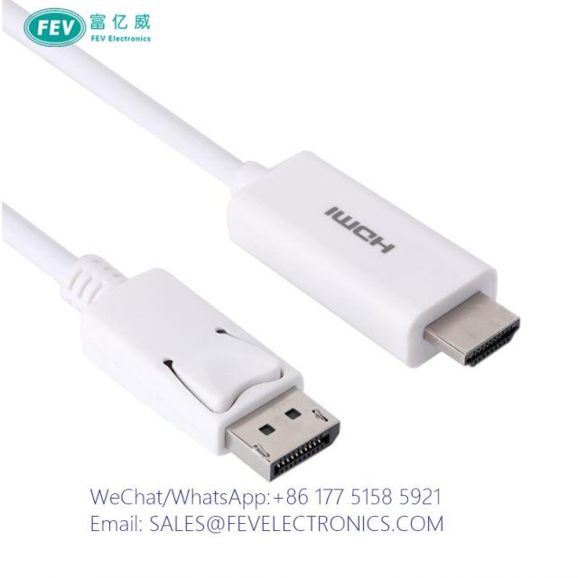 HDMI TO DP DisplayPort Cable White Color