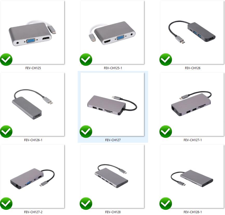 USB-C HUB Type-C Dock, USB Type C to PD VGA HDMI USB3.0 RJ45 USB3.0 3.5MM Stereo