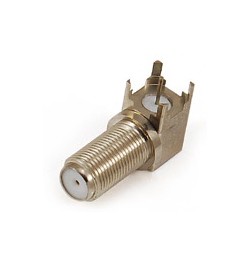 F Female connector right angle 4 pin PCB Mount