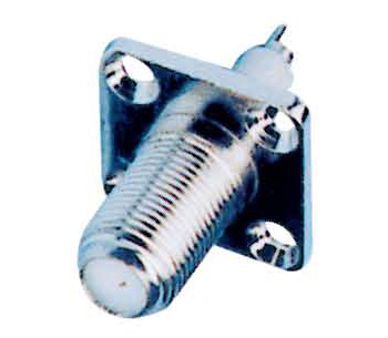 F Female connector with 4 holes flange mount