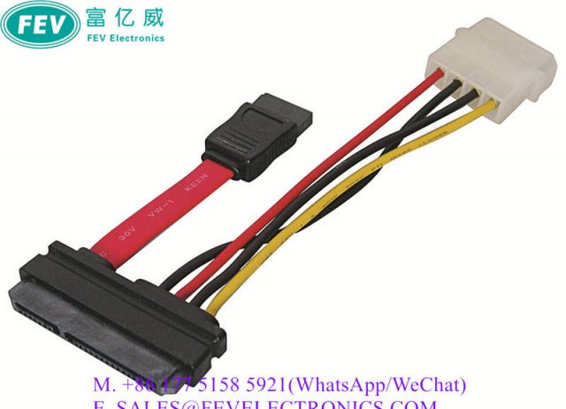 Computer Splitter Cable Power Supply and SATA3 Data Cable IDE to SATA and Power Plug