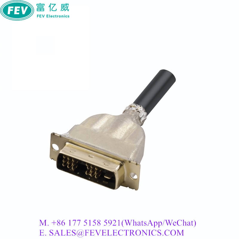 EMI Shielded DVI Cable with Metal Shell Male to Male