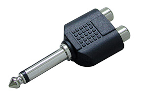 6.3mm mono plug to 2*rca jack