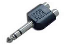 6.3mm stereo plug to 2*rca jack