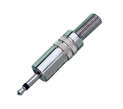 Metal 3.5mm mono male audio cable connector FEV-B304