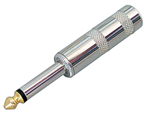 6.35mm mono plug HiFi audio cable connector assemble metal FEV-B361