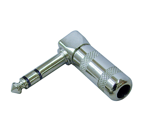 6.35MM Stereo audio plug metal right angle microphone connector
