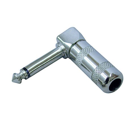 6.35MM mono audio plug metal right angle microphone connector