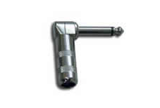 6.3mm mono plug metal type right angle 1/4'' inch audio connector