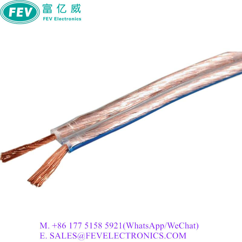TRANSPARENT GOLD SILVER AUDIO STEREO SPEAKER WIRE CABLE