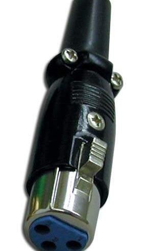 XLR FEMALE CONNECTOR 3P BLACK NICKEL PLATED