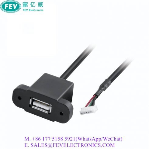 USB 2.0 A Female to 5P Housing Cable Panel Mount with Screw