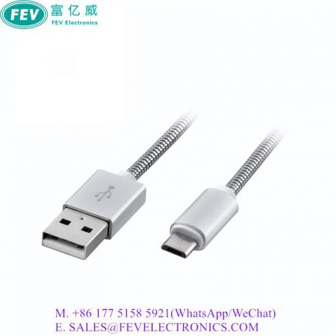 FAST CHARGE USB TYPE-C CABLE 2.0 AM to CM with Aluminum Braid Shell Cable