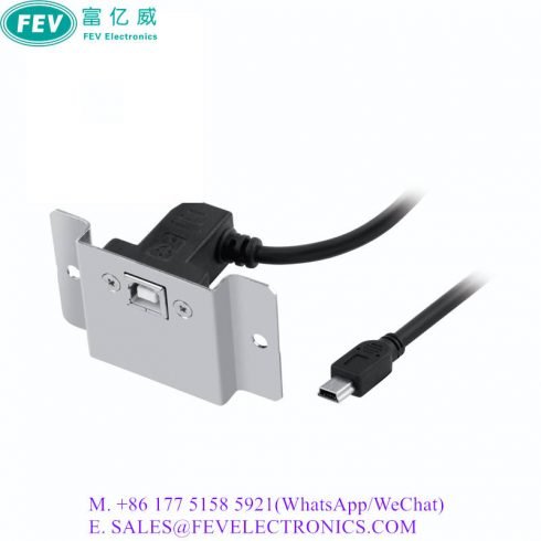 USB 2.0 B Female with Bracket to Mini USB Cable