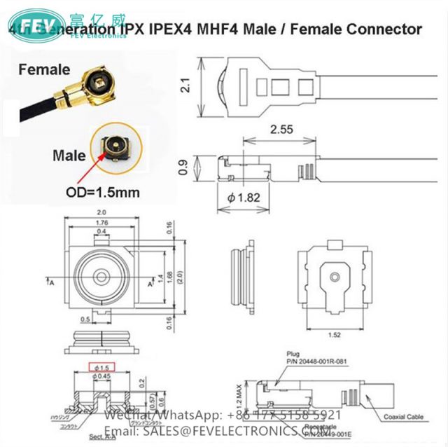 4th Generation IPEX UFL Male Female Connector