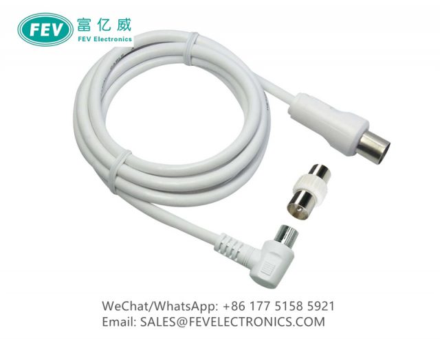 IEC ANTENNA 9.5MM RF CABLE MALE TO MALE STRAIGHT TO RIGHT ANGLE TYPE WITH ADAPTER