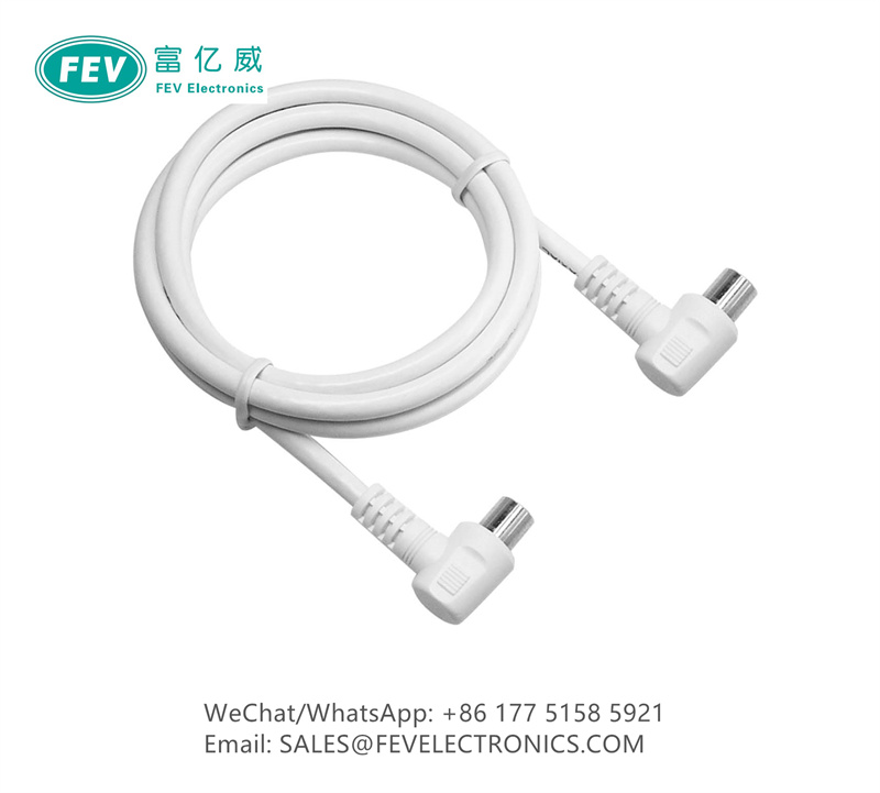 IEC ANTENNA 9.5MM RF CABLE MALE TO MALE L RIGHT ANGLE TYPE FEV10-2023