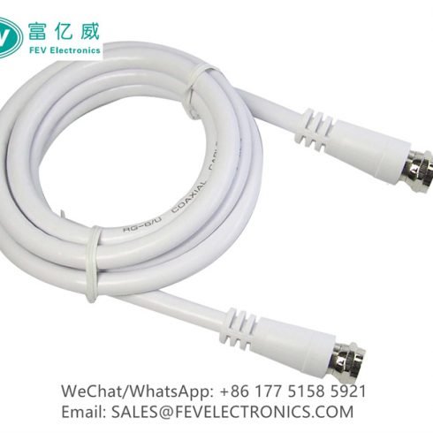 F MALE TO MALE RF ANTENNA CABLE RG6 COAX CABLE CLASS A+ FEV10-2028
