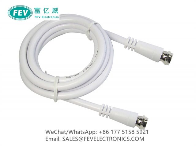 F MALE TO MALE RF ANTENNA CABLE RG6 COAX CABLE CLASS A+ FEV10-2028
