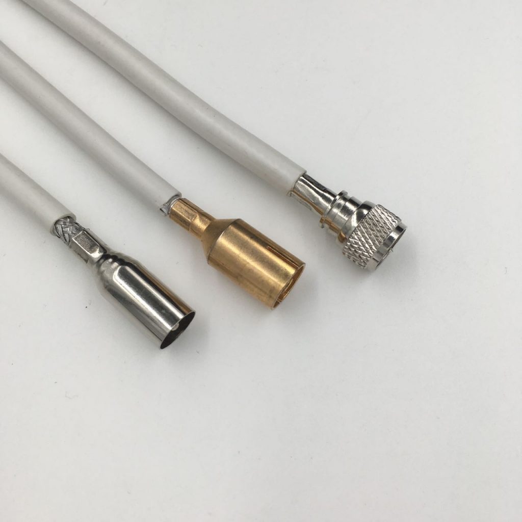 coaxial cable with IEC TV F full shielded coax connectors for screening attenuation class A++ A+ A B antenna cable