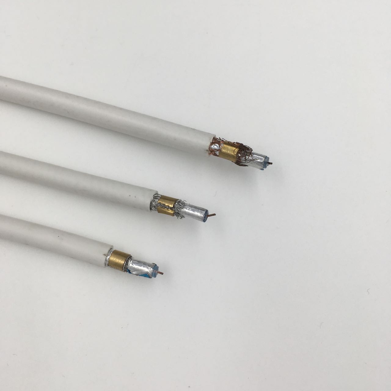 Treament of coax cable for screening effectiveness coax antenna cable