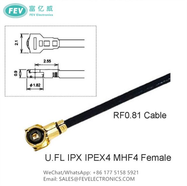 U.FL IPEX4 RF0.81 mini coax cable
