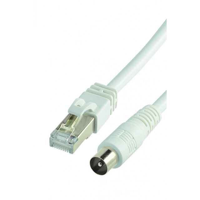 Balun actif TV 9.52MM Male to RJ45 Male coax cable Lan Cable