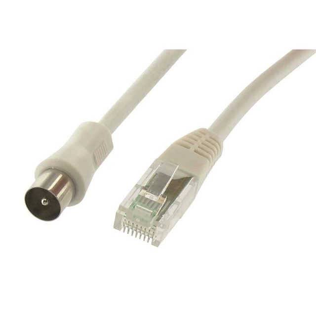Balun TV Converter Cable PAL to RJ45, 9.5 TV to RJ45 Network Cable, 9.5 TV to 8P8C coaxial cable