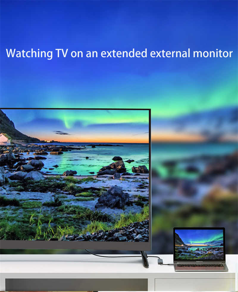 JSHC-13C HUB HUB watching TV on an extend monitor
