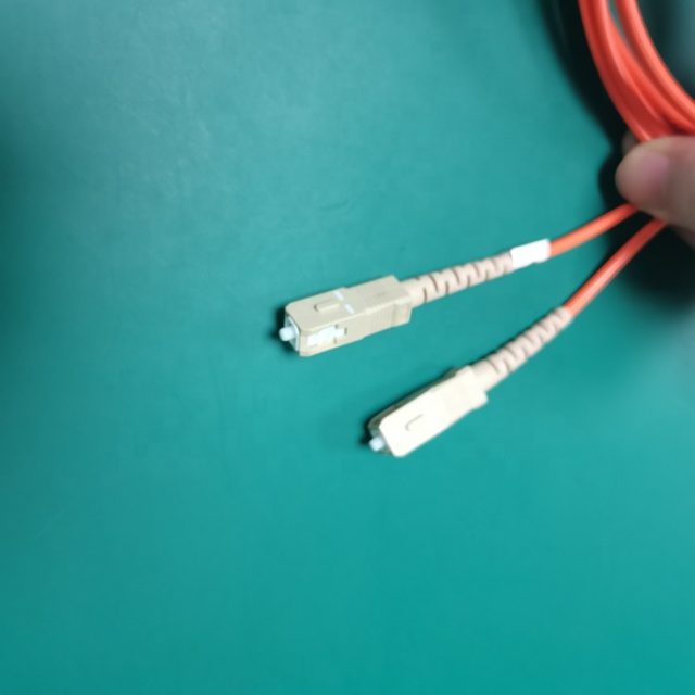 Orange SC-SC Fiber Optic Patch Cord Glass Fiber Cable