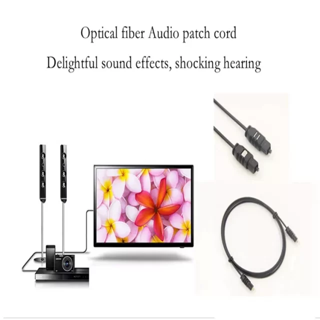 Toslink optical fiber cable audio patch cord