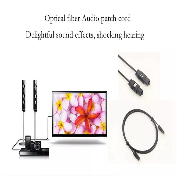 Toslink optical fiber cable audio patch cord