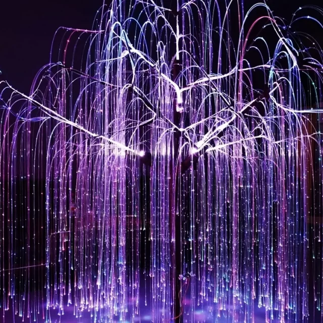 Color Changeable glow fiber tree lighting For Christmas Eve