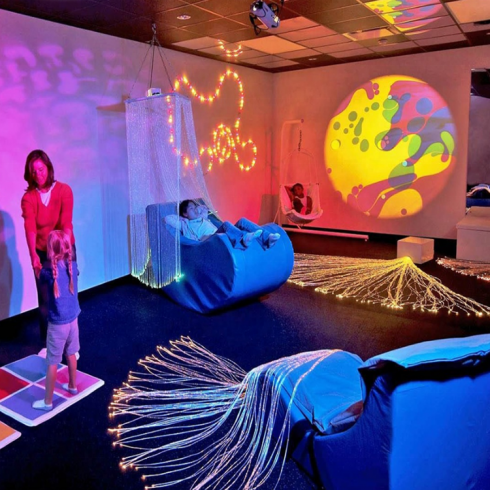 Modern decorative fiber optic light for kids sensory room