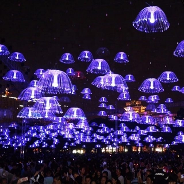 Optical fiber Lighting cable Jellyfish Fiber LED Holiday Light Big Events Decor
