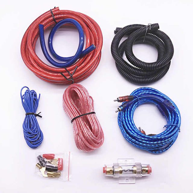 60 AMP Fuse Holder Car Audio Wire 1500W Wiring Amplifier Installation Kit Subwoofer Speaker 8GA Power Cable Copper Clad Aluminum