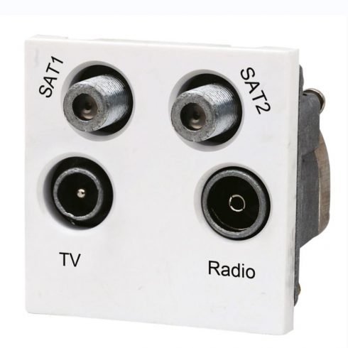 WAL OUTLET SOCKETS FOUR HOLES TV SAT FM RADIO SAT JS-WO503
