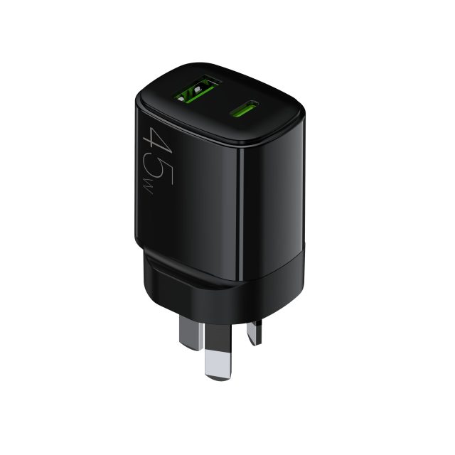 AU Standard wall charger travel charger 45W USB A Port USB C Port