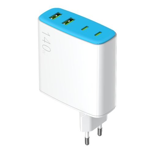 EU Plug Charger 140W 4 outlets USB A USB-C Fast Charging PD for cell phone