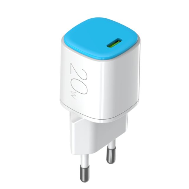 European plug wall PD charger 20W with USB-C output white