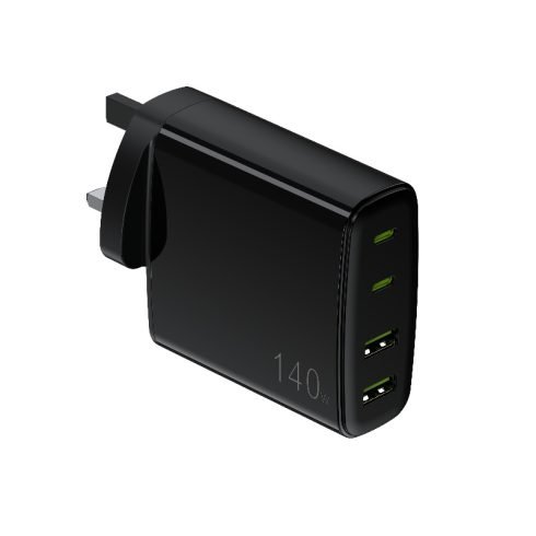 UK Travel Wall Charger 3PIN 140W 4 Ports outlet Fast Charging PD2