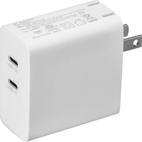 US PLUG WALL CHARGER PD FAST CHARGING DUAL USB-C PORTS