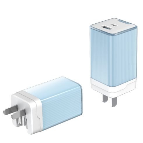 US Plug Wall Charger 2-PIN Fast Charging Dual Outlets USB-A USB-C Ports