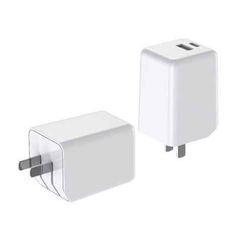 US Plug Wall Travel Charger 2-PIN Fast Charging dual outlets USB-C USB-A Ports