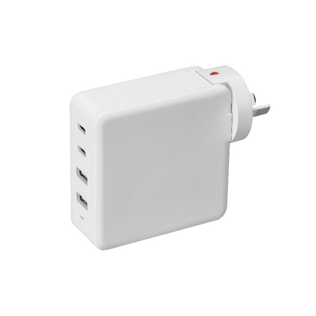Universal USB wall charger EU US AU plug 4-port outlets 140W Fast Charging PD for cell phone