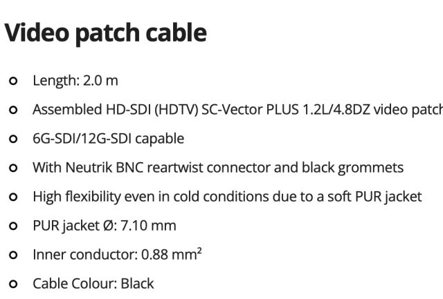 HD SDI BNC CABLE Cable Assembly